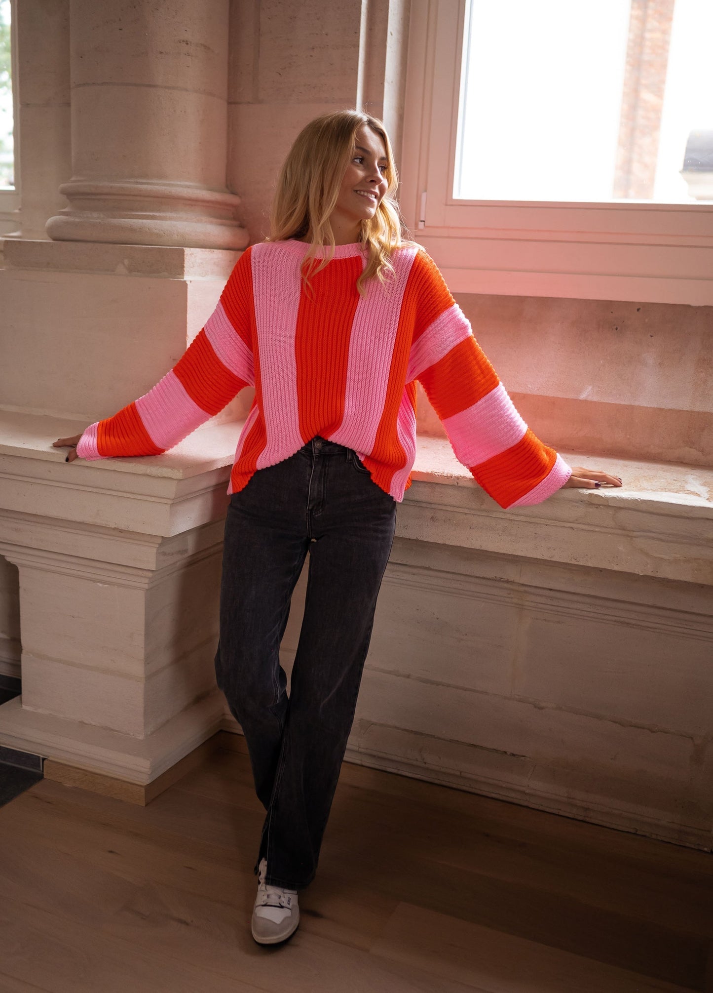 Pauline | Pull en tricot avec des rayures colorées