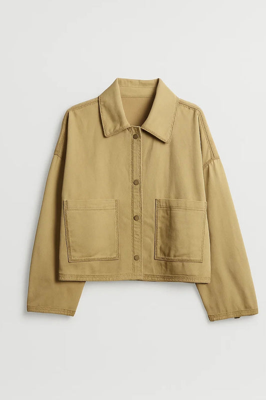 Veste courte avec boutons automatiques et poches avant