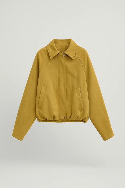 Veste courte avec col classique et fermeture à pression