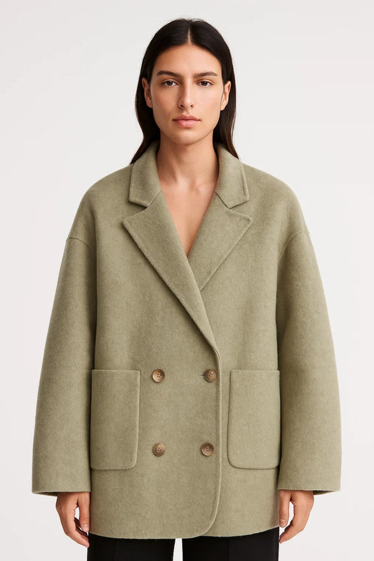 Manteau oversize croisé avec poches avant